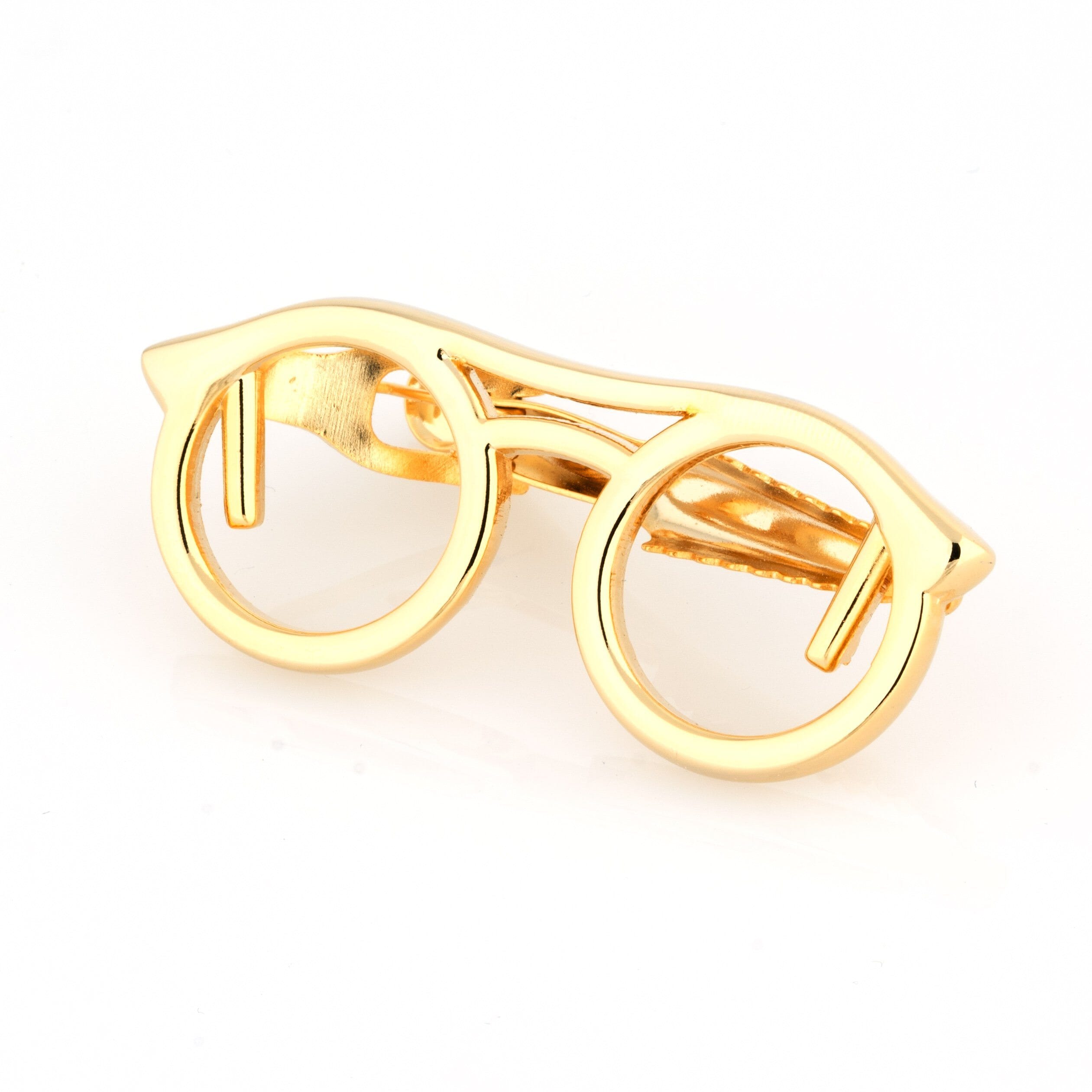 Gold Spectacles Tie Clip Tie Bars Clinks Gold Spectacles Tie Clip 