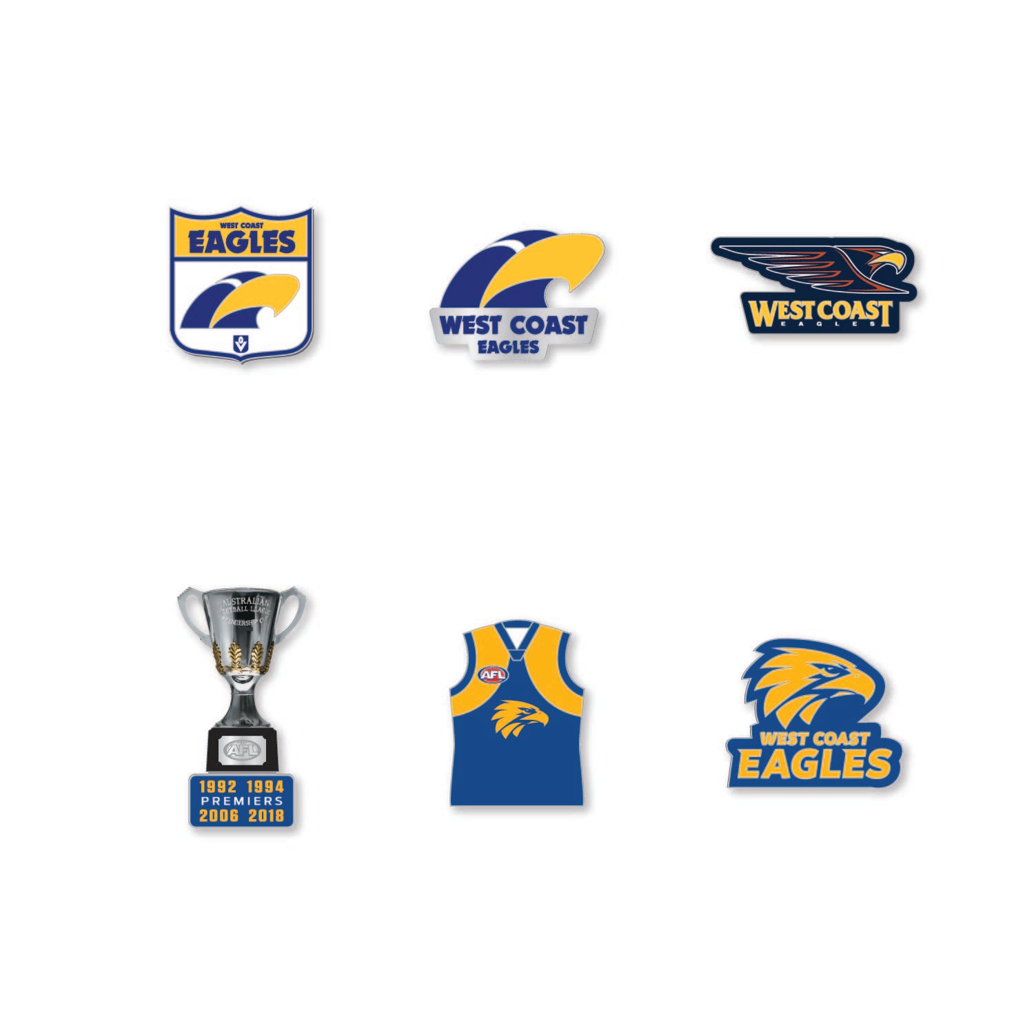 West Coast Eagles AFL Pin Set