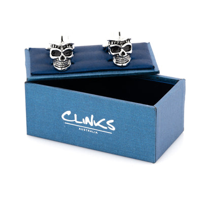 Skull with Top Hat Cufflinks