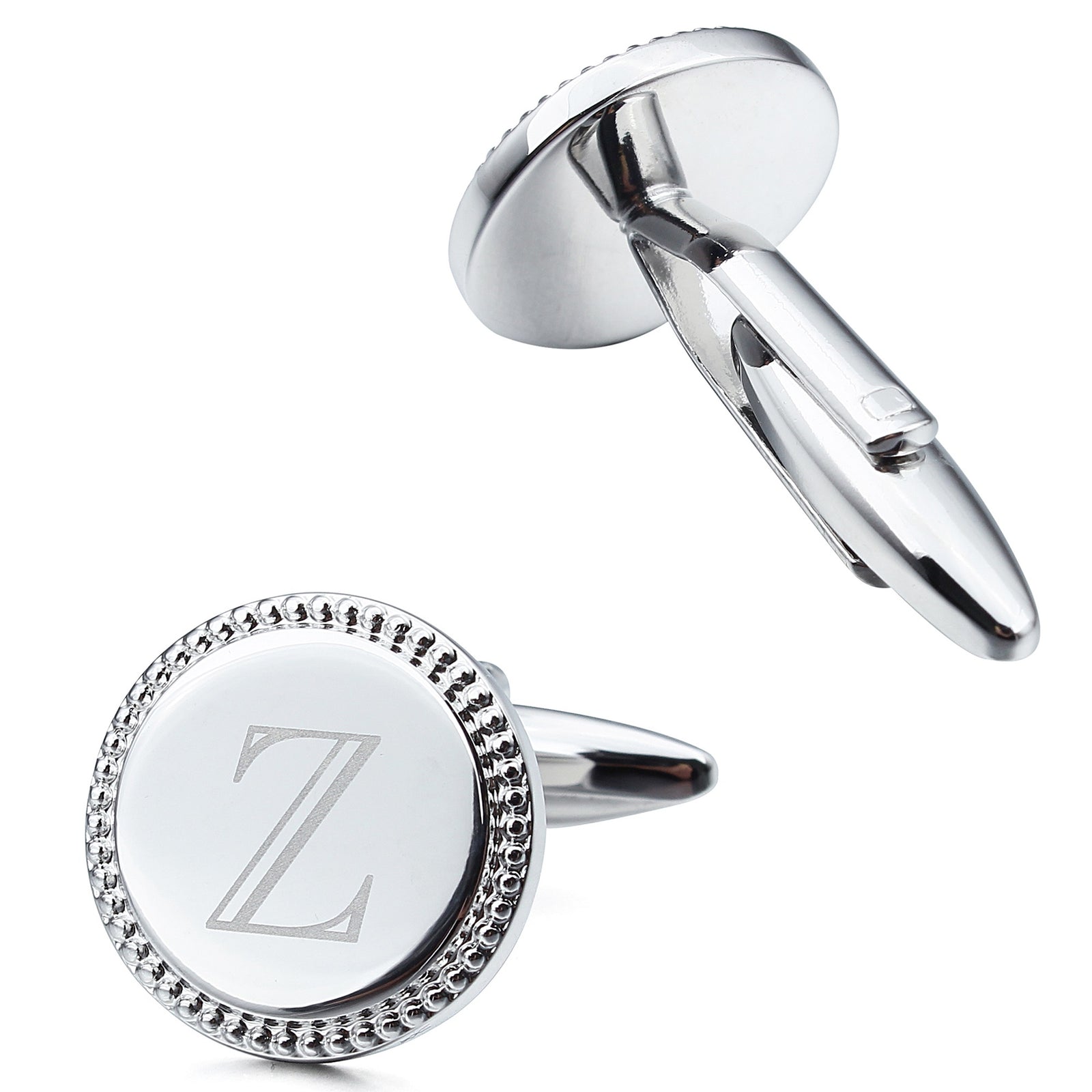 Letter Z Initial Cufflinks -Round