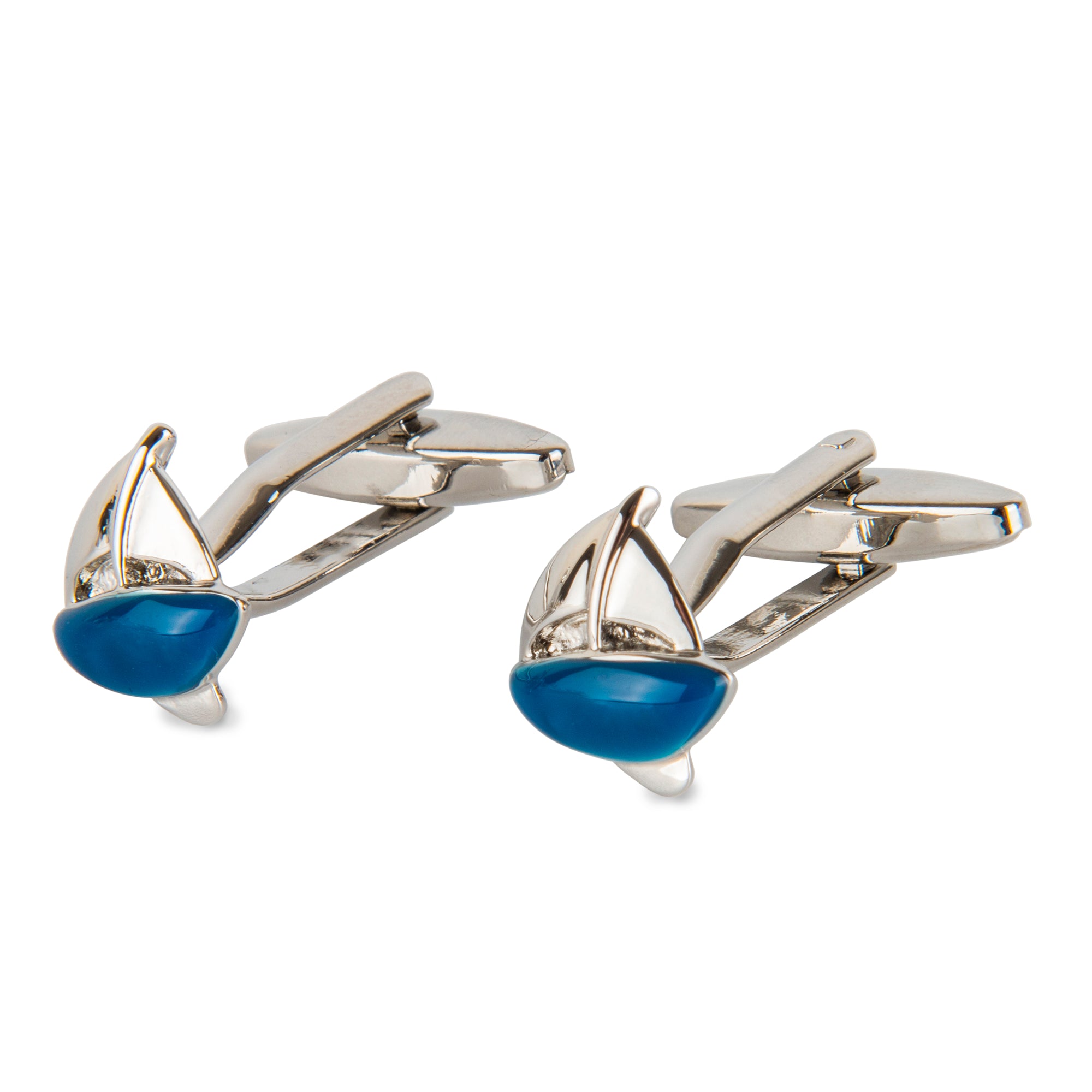 Small Blue Sailboat Cufflinks