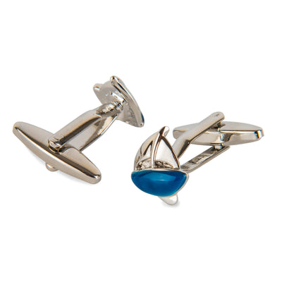 Small Blue Sailboat Cufflinks