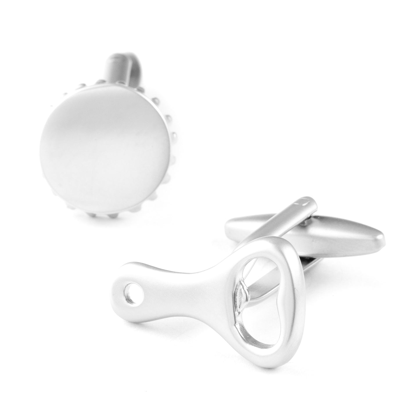 Silver Bottle Cap & Opener Cufflinks