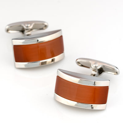 Sunset Orange Cateye Cufflinks