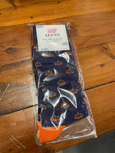 Tip the Scales Sock, Socks, Alynn Socks, Navy Blue, Carded Cotton, Nylon, Spandex, SK1012, Men's Socks, Socks for Men, Clinks.com