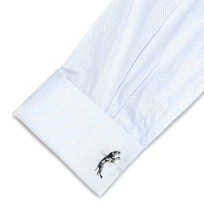 Silver Greyhound Racing Dog Cufflinks