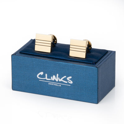 Classic Gold with Black Lines Cufflinks