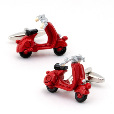 Red 3D Vespa Scooter Cufflinks