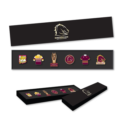 Brisbane Broncos Logo NRL Pin Set