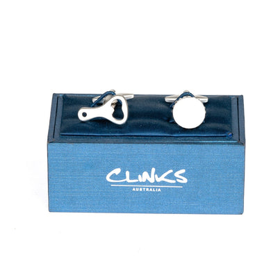 Silver Bottle Cap & Opener Cufflinks