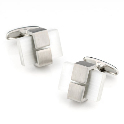 White Ice Cateye Cufflinks