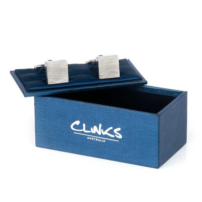 Brushed Square Silver Cufflinks, Classic & Modern Cufflinks, CL1370, Mens Cufflinks, Cufflinks, Cuffed, Clinks, Clinks Australia