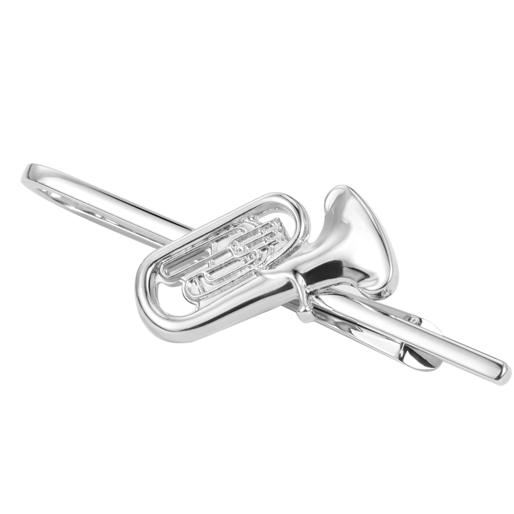 Tuba Tie Bar in Silver