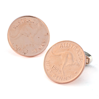 Australian Half Penny Coin Cufflinks, Novelty Cufflinks, CL5603, Mens Cufflinks, Cufflinks, Cuffed, Clinks, Clinks Australia