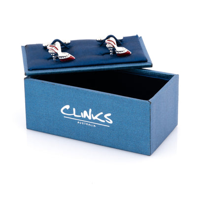 Stiletto High Heels Shoe Cufflinks Red