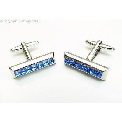 Blue Crystal Bar Cufflinks