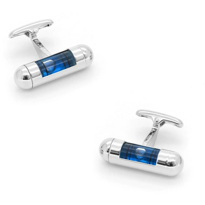 Blue Spirit Level Cufflinks