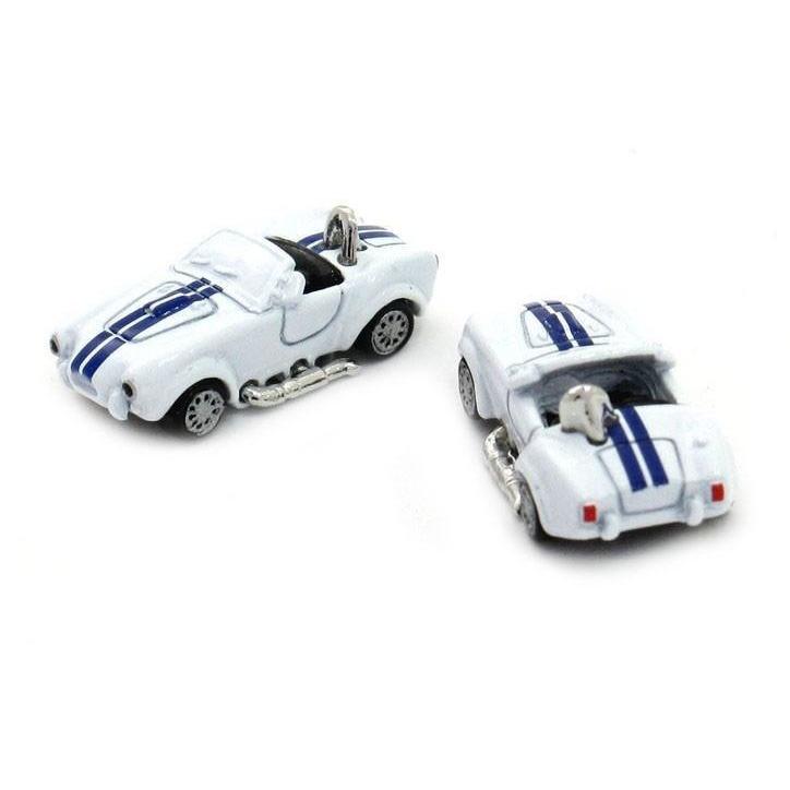 Blue White Classic Sports Car Cufflinks (AC Shelby Cobra)