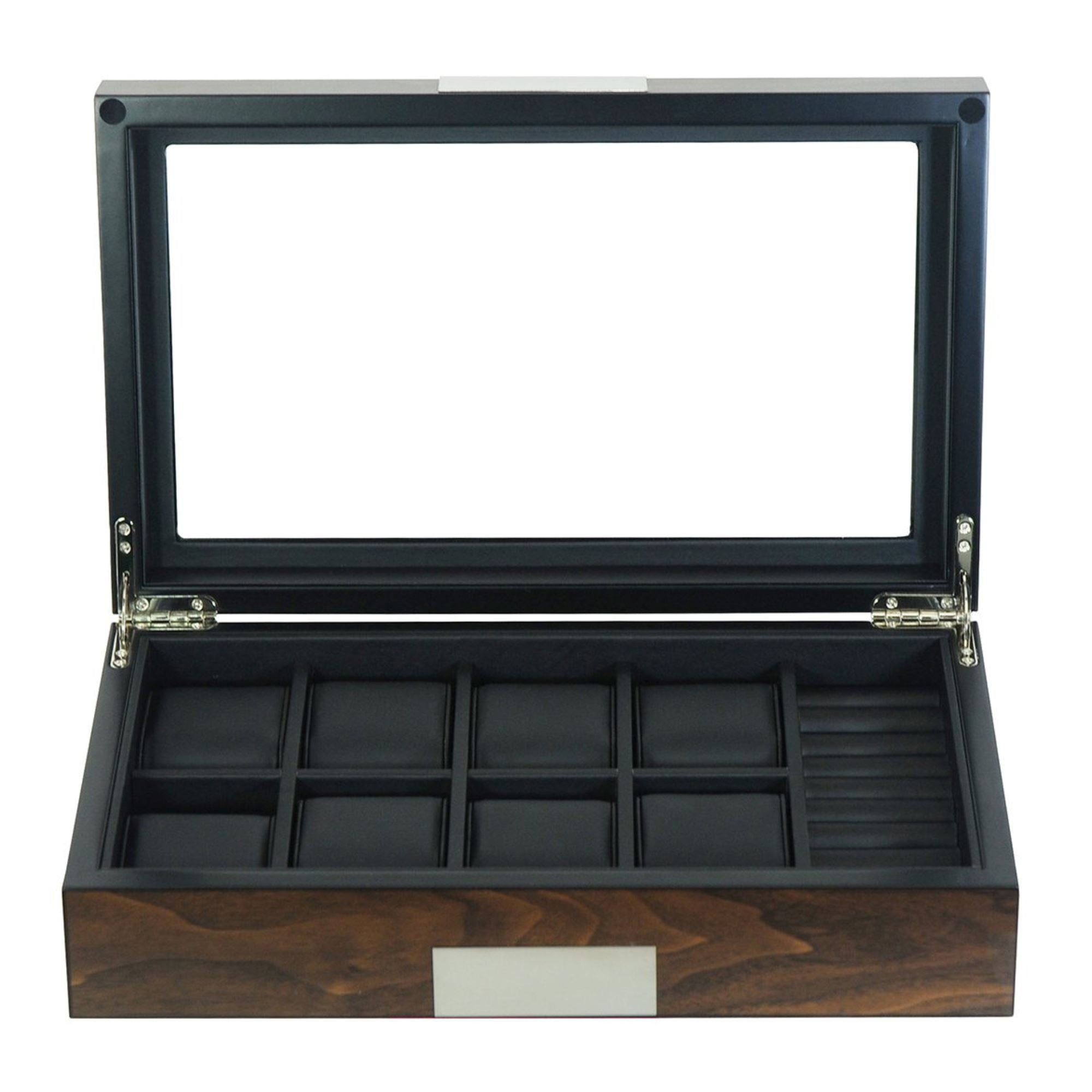 8 Slots Walnut Wooden Watch/Cufflink Box Watch Boxes Clinks 