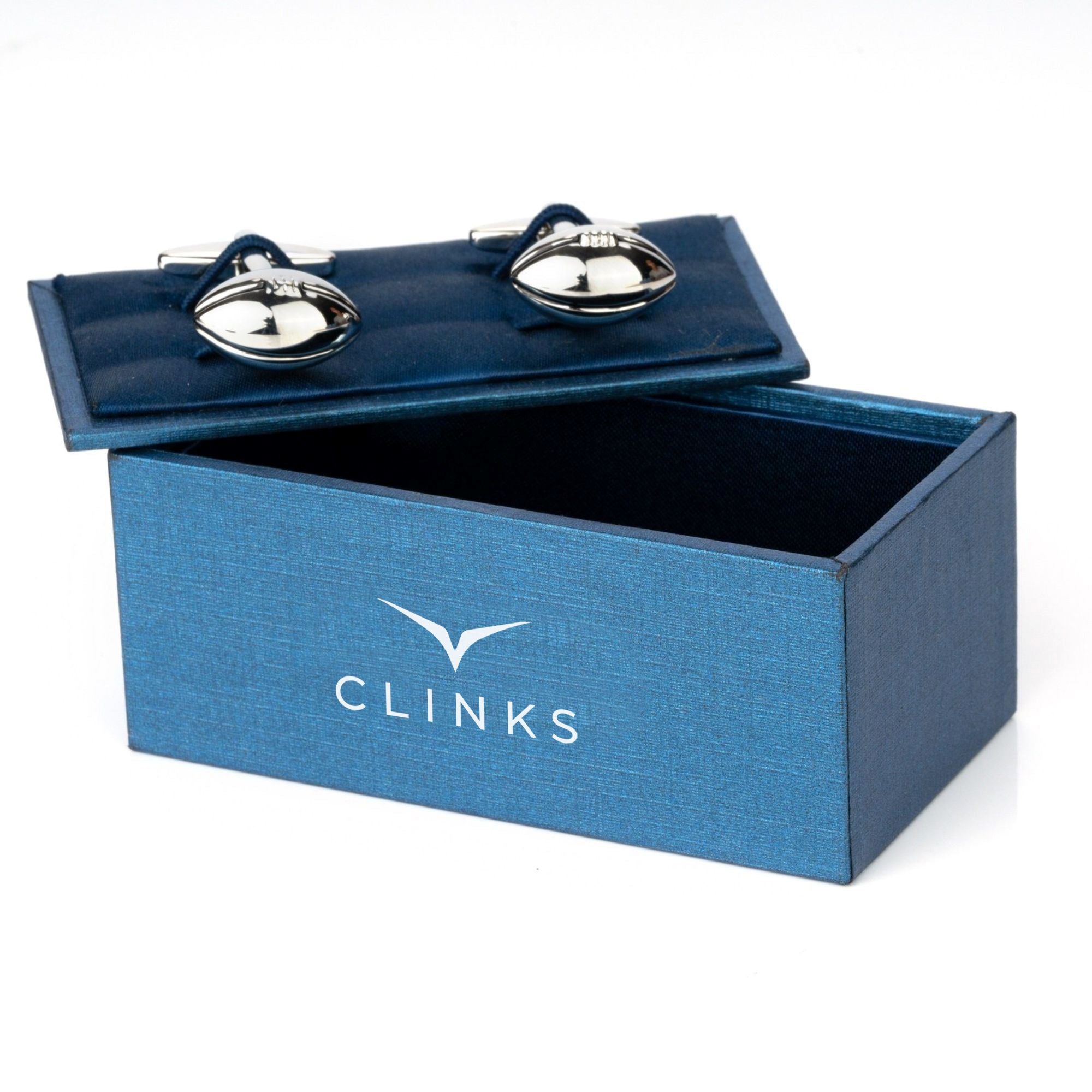 Footy / Rugby Silver Football Cufflinks Novelty Cufflinks Clinks Australia 