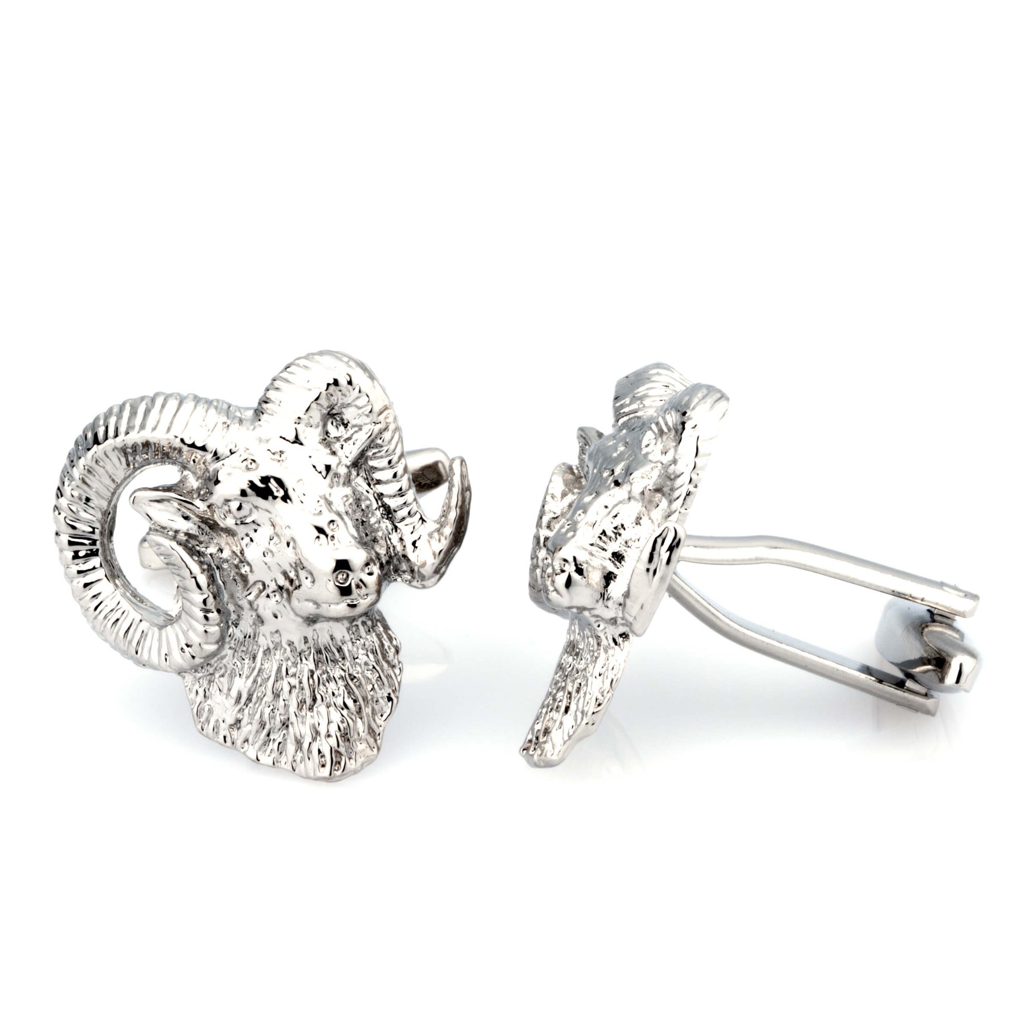 Silver Ram's Head Cufflinks