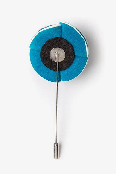 Turquoise Piped Flower Lapel Pin