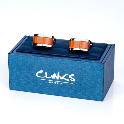 Sunset Orange Cateye Cufflinks