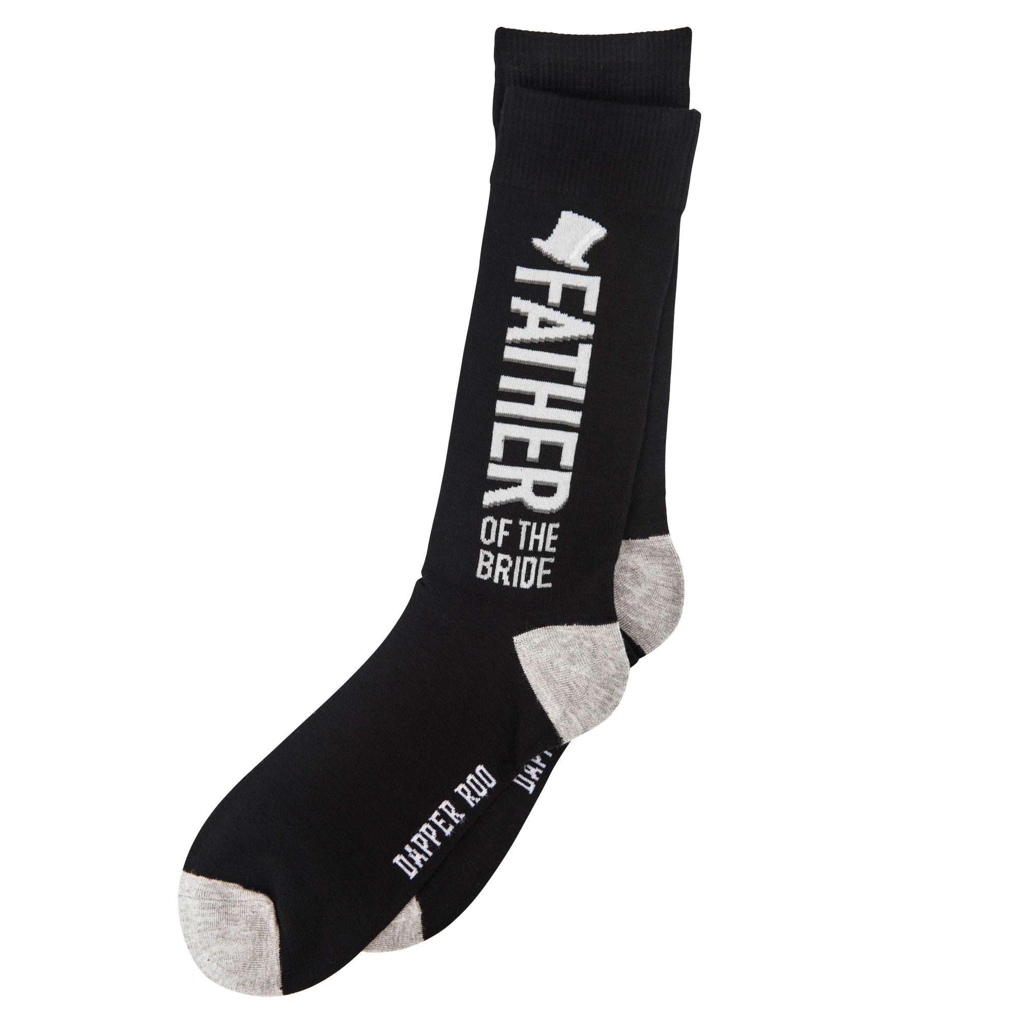 Father of the Bride Wedding Party Bamboo Socks by Dapper Roo, Father of the Bride Wedding Bamboo Socks, Dapper Roo, Socks, Black, Grey, White, Bamboo, Elastane, Nylon, Elastic, SK2009, Men's Socks, Socks for Men, Clinks.com