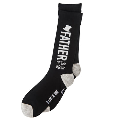 Father of the Bride Wedding Party Bamboo Socks by Dapper Roo, Father of the Bride Wedding Bamboo Socks, Dapper Roo, Socks, Black, Grey, White, Bamboo, Elastane, Nylon, Elastic, SK2009, Men's Socks, Socks for Men, Clinks.com