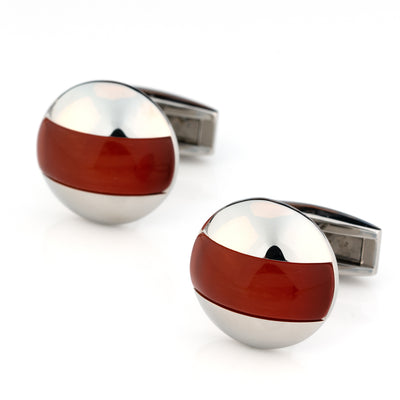 Elliptical Red Cat Eye Cufflinks, Classic & Modern Cufflinks, CL2020, Mens Cufflinks, Cufflinks, Cuffed, Clinks, Clinks Australia