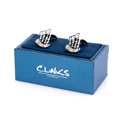 Scottish Bagpipes Cufflinks Silver