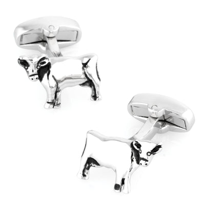 Silver Cow Cufflinks