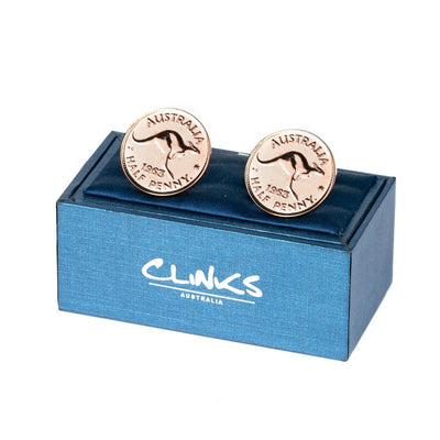 Australian Half Penny Coin Cufflinks, Novelty Cufflinks, CL5603, Mens Cufflinks, Cufflinks, Cuffed, Clinks, Clinks Australia