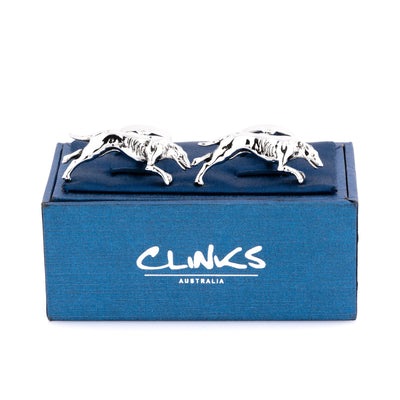 Silver Greyhound Racing Dog Cufflinks