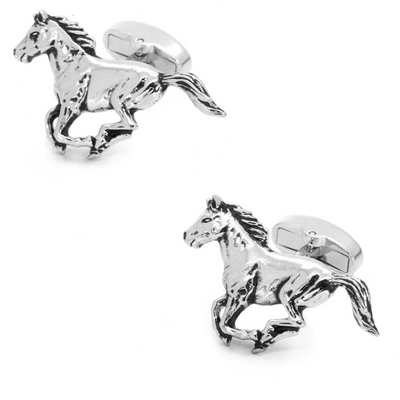 Silver Galloping Horses Cufflinks