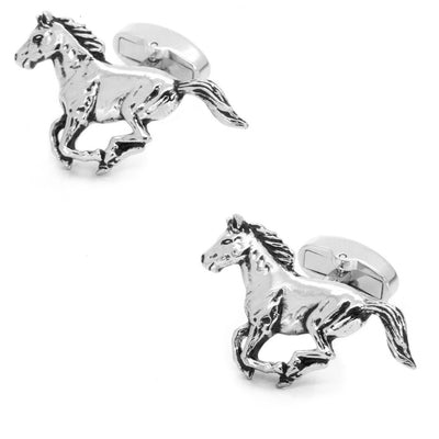 Silver Galloping Horses Cufflinks