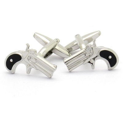 Silver Hand Gun Cufflinks