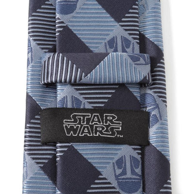 Star Wars Mando Helmet Check Blue Men's Tie