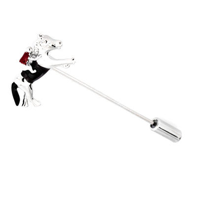 Colour Melbourne Cup Horse Racing Silver Stick Pin