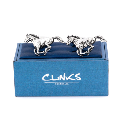 Silver Galloping Horses Cufflinks