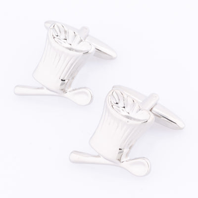 Chefs Hat & Spoon Silver Cufflinks