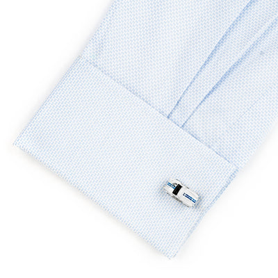 Blue White Classic Sports Car Cufflinks (AC Shelby Cobra)