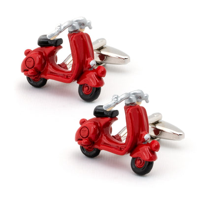 Red 3D Vespa Scooter Cufflinks